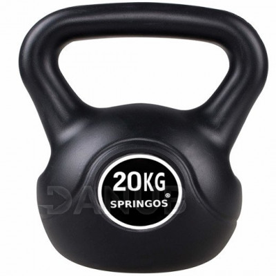 SPRINGOS Kettlebell čierny - 20kg