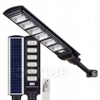 LED solárne pouličné svietidlo 1800W - 6500K - s držiakom a diaľkovým ovládaním - čierne