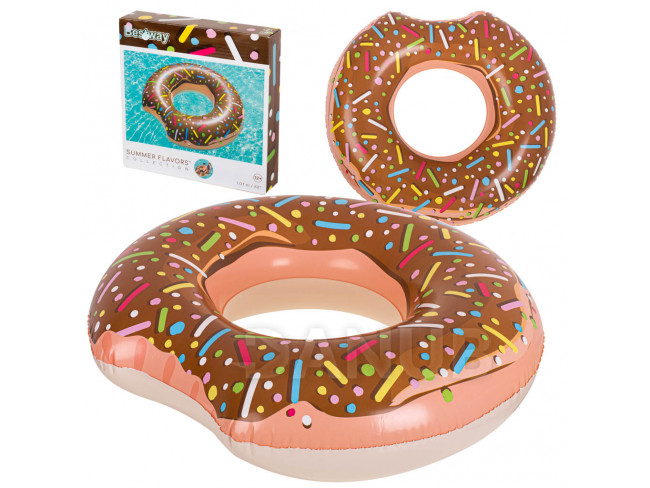 BESTWAY Nafukovací kruh na plávanie - 107cm - max 100kg - hnedý donut