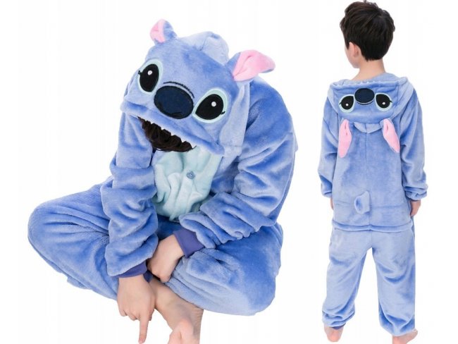 Plyšový overal Kigurumi - vzor Stitch - 130-140 cm