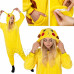 Plyšový overal Kigurumi - vzor pikachu - veľkosť S - 156 cm