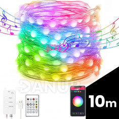 Smart sveteľná reťaz - USB - 66 RGB LED - 10 m - Bluetooth