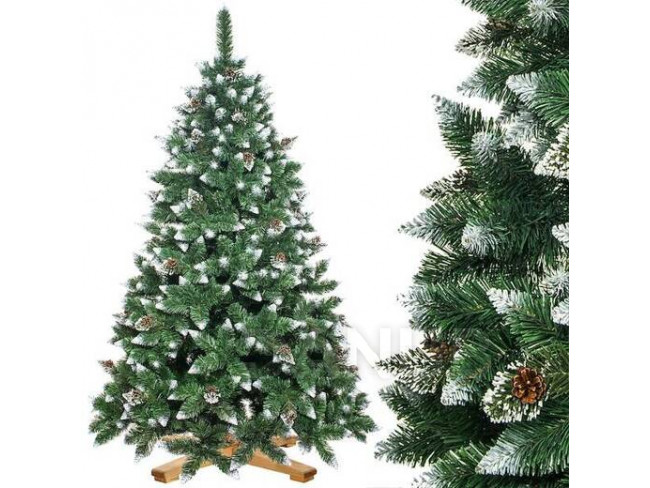 Umelý vianočný stromček Premium Royal Trees - 150 cm - zasnežená diamantová borovica so šiškami