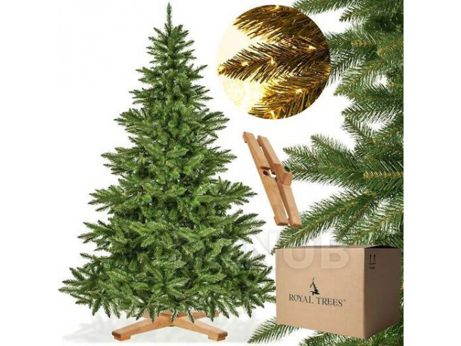 SPRINGOS Umelý vianočný stromček Premium Royal Trees - 180cm - prírodný smrek s dreveným stojanom