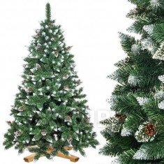 Springos Umelý vianočný stromček Premium Royal Trees - 220 cm - zasnežená diamantová borovica so šiškami